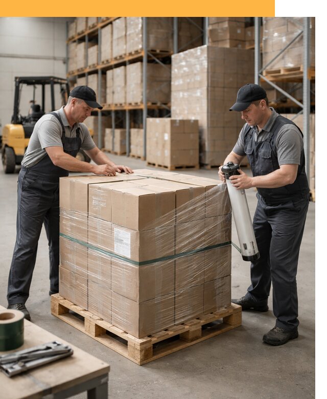 Упаковка и паллетирование грузов от 3573 руб: защита и крепление